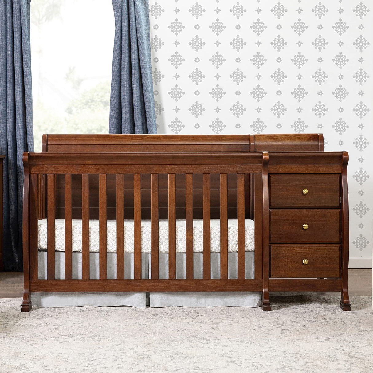 Kalani 4-in-1 Convertible Crib and Changer Combo in Espresso