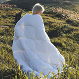 All Season Down Comforter, Ultra-Soft Goose Feather Duvet, Lightweight Quilt