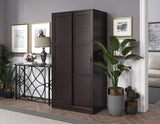 100% Solid Wood 2-Sliding Door Wardrobe Armoire, Java, 35.75" w x 72" h x 22.5" d