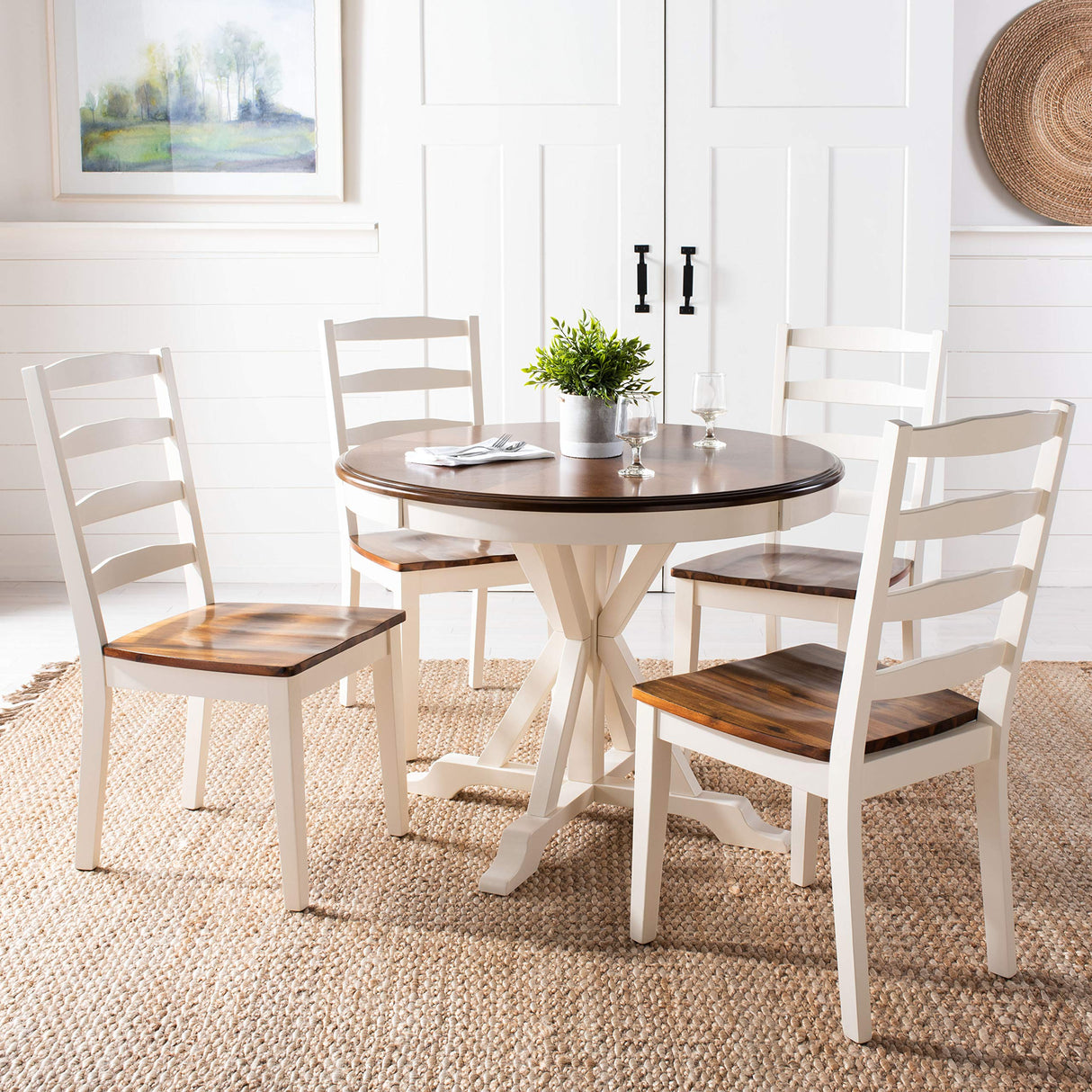 Home Collection Shay White and Natural 5-piece Dining Set