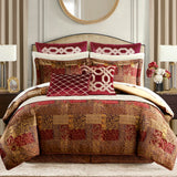 4 Piece Jacquard Oversized Comforter Set, Luxury Traditional Patchwork Design