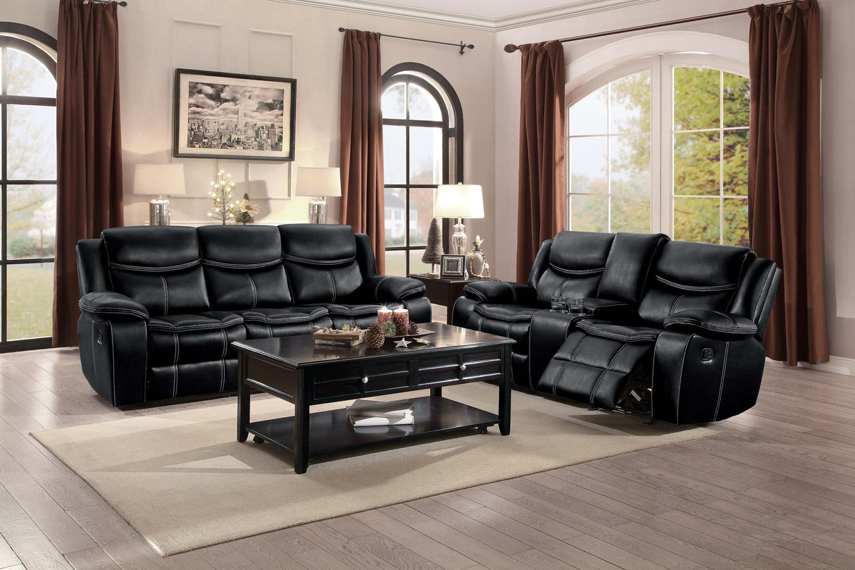 Bastrop Double Glider Reclining Loveseat (Manual), Black