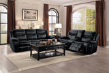 Bastrop Double Glider Reclining Loveseat (Manual), Black