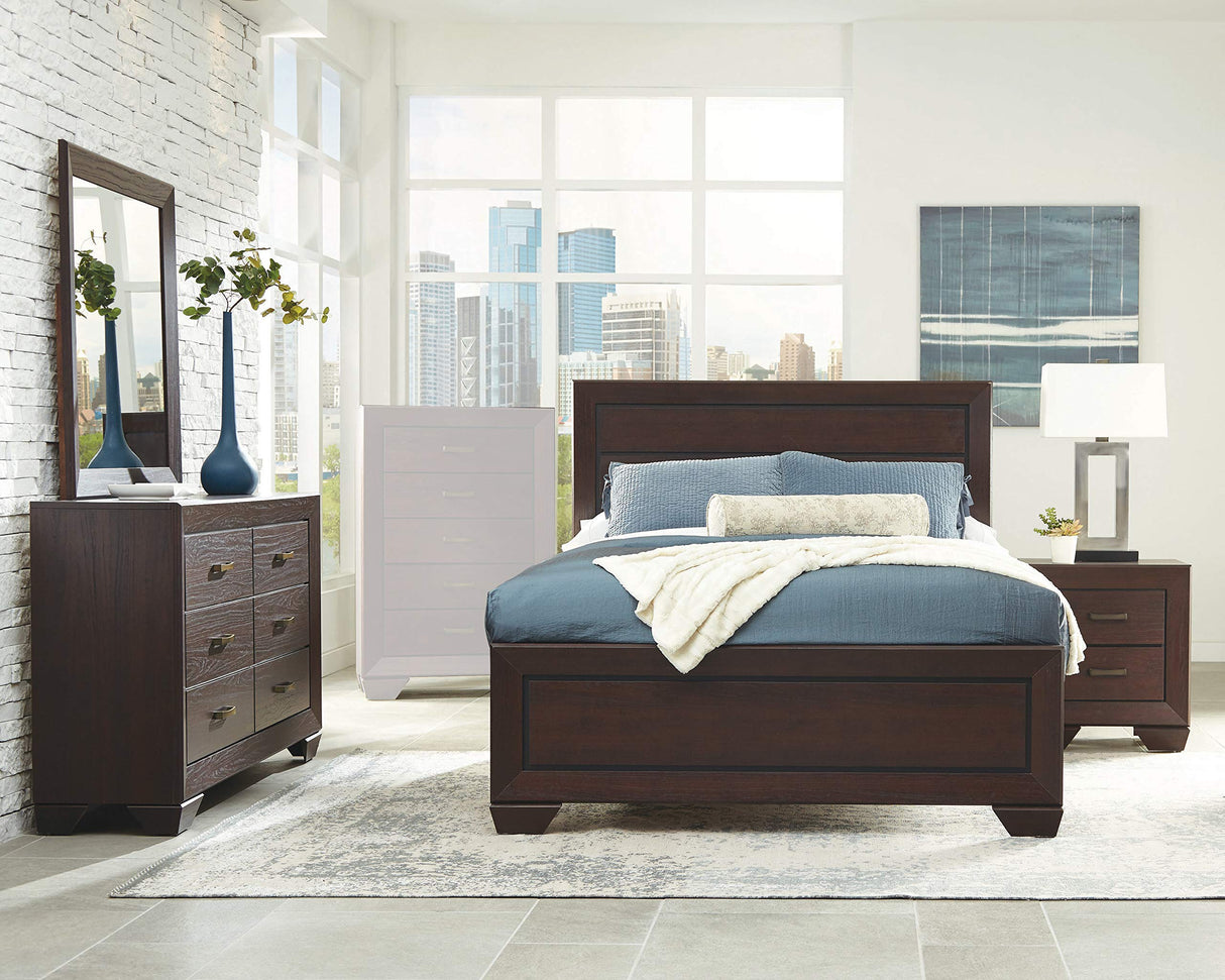 Kauffman California King Bed 4-Piece Set, Dark Cocoa