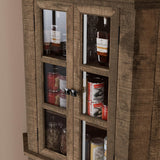 Corner Storage Cabinet, 67" Kitchen Corner Pantry Cabinet with Glass Doors, Farmhouse