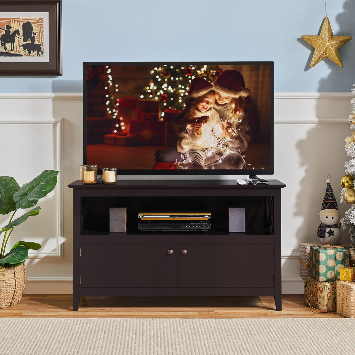 TV Stand for TVs Up to 50 inch, Media Entertainment Center Table, TV Cabinet