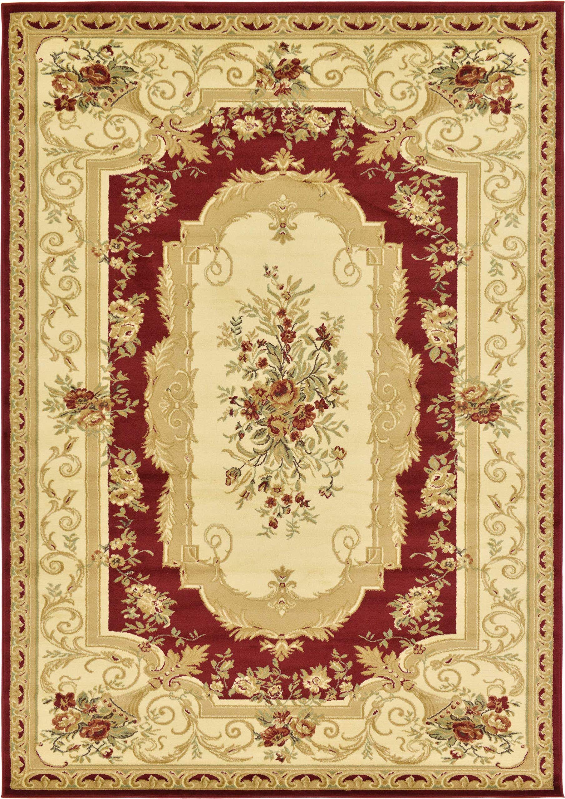 Versailles Collection Traditional Classic Floral Motif Area Rug (7' 0 x 10' 0 Rectangular