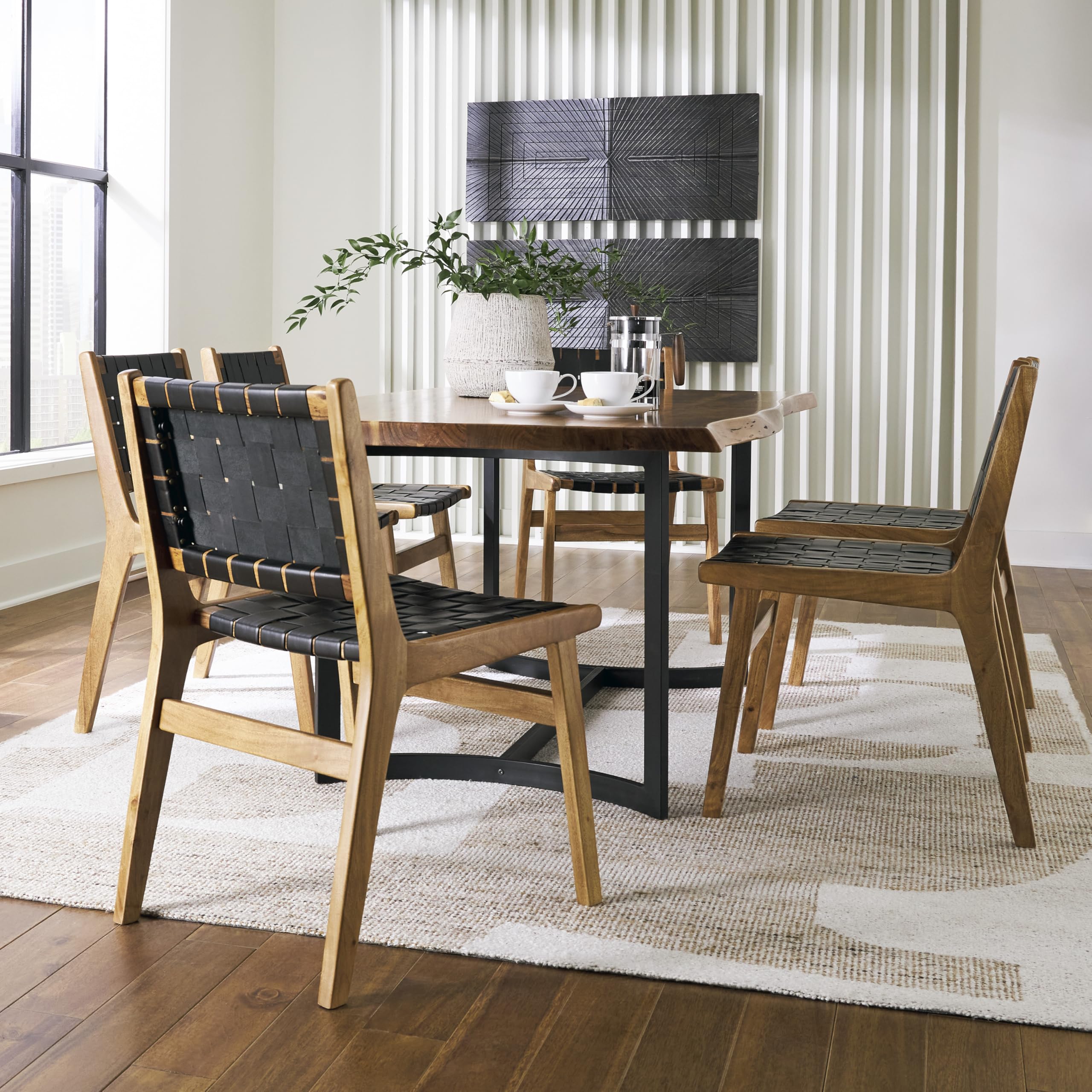 Fortmaine Contemporary Dining Table with Natural Live Edge