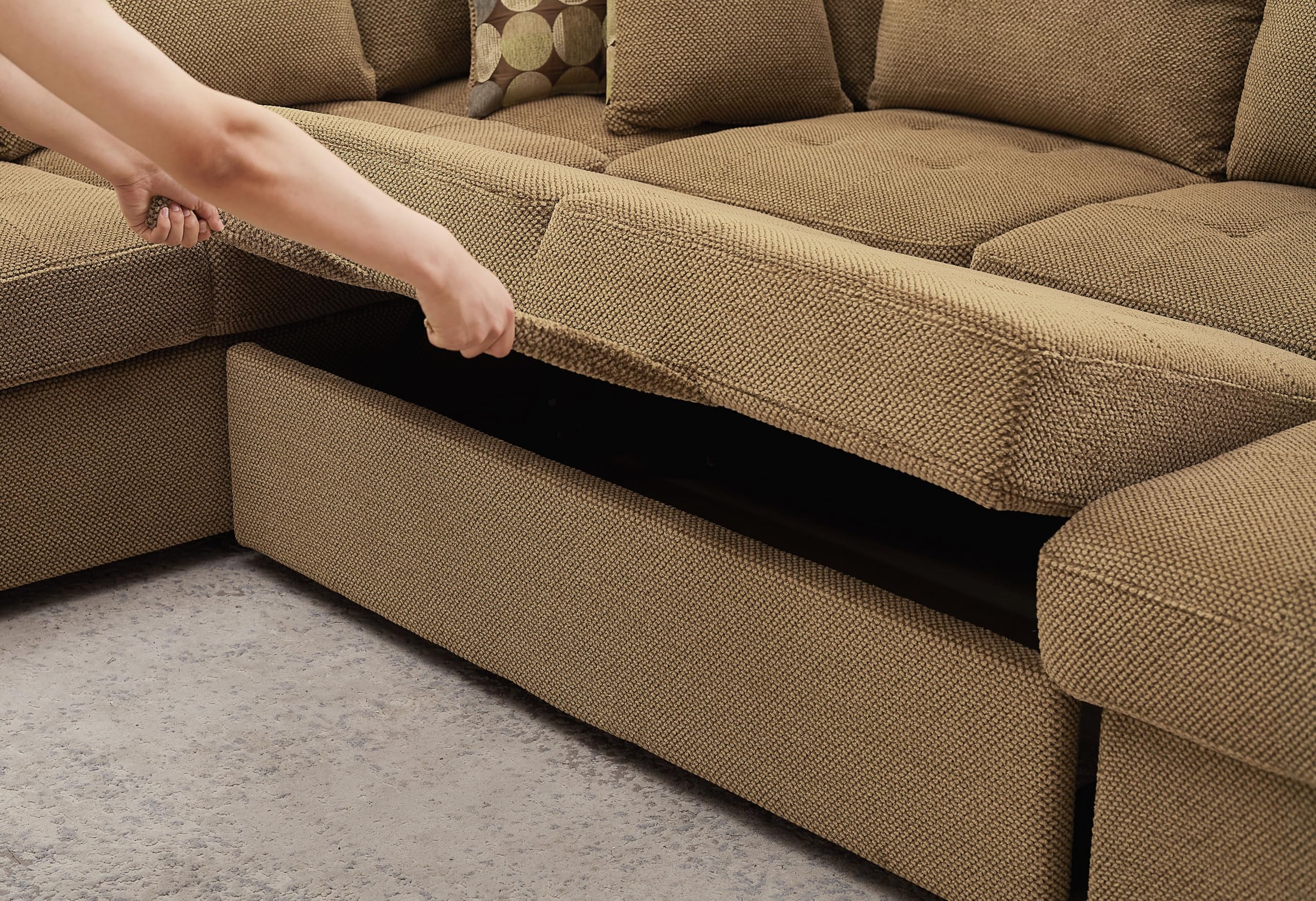 Sectional Sleeper Sofa with Pull Out Bed, Oversized Sectional Couch