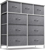 Fabric Dresser for Bedroom - Chest of 9 Drawers, Tall Storage Tower, Clothing Organizer