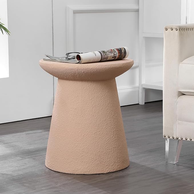 TBL1108B Hollie 18" Minimalist Modern Drum Indoor/Outdoor Accent Table Pedestal