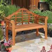 Outdoor Wood Bench, 4 Ft Foldable Eucalyptus Garden Bench, Two Person Loveseat Chair