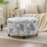 30-Inch Round Storage Ottoman, Modern Button Tufted Coffee Table