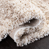 Hudson Shag Area Rug 6' x 9' - Ivory & Beige Modern Non-Shedding Plush Carpet