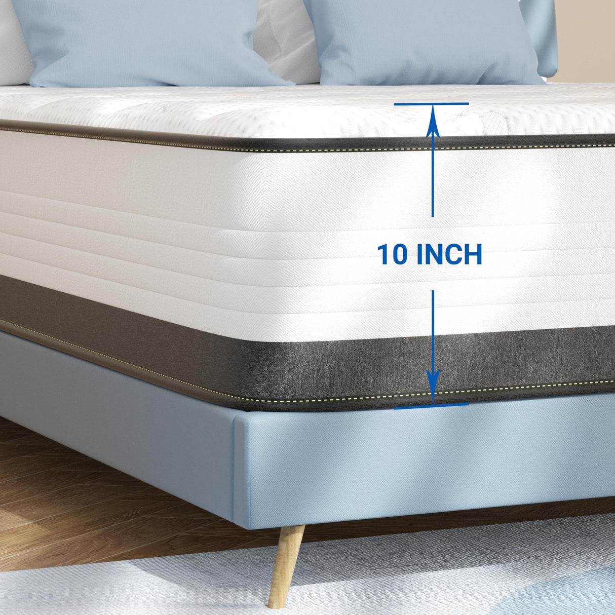 Queen Size Mattress, 10 Inch Queen Mattress in a Box, Hybrid Mattress with Memory