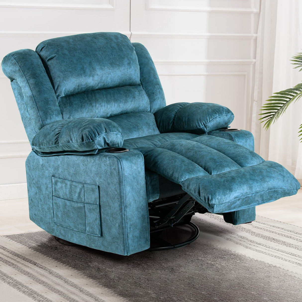 Recliner Chair Massage Rocker Swivel with Heated Modern Ergonomic 360 Degree Single