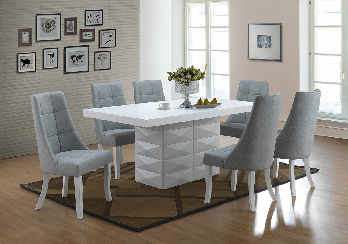 Milan White Finish Wood Modern Rectangular Dining Room Table