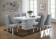 Milan White Finish Wood Modern Rectangular Dining Room Table