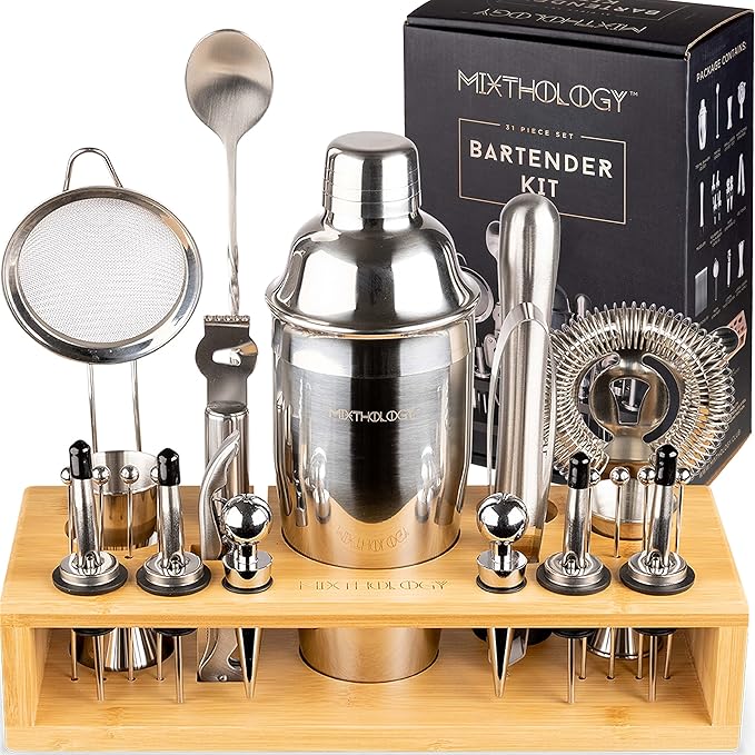 Bartender kit | 31 Piece Professional Bartender Set by Mixthology - bar Tools