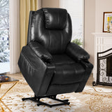 Power Lift Recliner Chair for Elderly, Lift Chair with Heat and Massage, Faux Leather