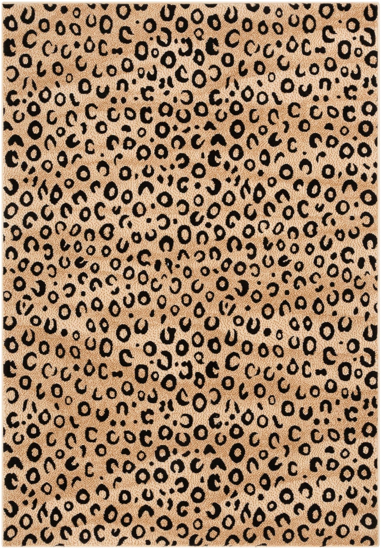 Dulcet Leopard Black Ivory Animal Print Area Rug 7'10" x 9'10"