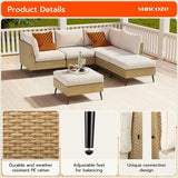 Outdoor Patio Furniture Sets PE Rattan Wicker Sofa Set, All Weather Patio Conversation Set