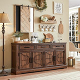 66" Large Buffet Sideboard Cabinet with 4 Doors and 3 Drawers, Buffet Table Coffee Bar