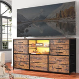 TV Stand Dresser for Bedroom with Power Outlet & LED Lights for 60''TV Stand