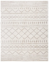 Arizona Shag Collection Area Rug - 8' x 10', Ivory & Beige, Moroccan Design