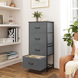 Dresser with 4 Drawers, Storage Tower, Organizer Unit, Fabric Dresser for Bedroom