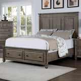 Xephyr Solid Wood 5-Piece Bedroom Set, Queen-Size Bed with Footboard Drawers