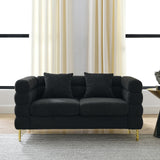 Black Sofa Set Living Room Furniture Sets, Comfy Couch and Loveseat