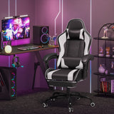 Homall Gaming Chair, Video Game Chair with Footrest and Massage Lumbar Support, Ergonomic Computer Chair Height Adjustable with Swivel Seat and Headrest (White)