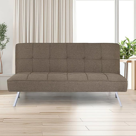 Madison Modern Futon Sofa Bed - Compact Design for Small Spaces - Convertible Futon