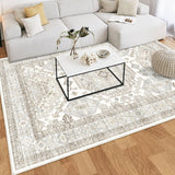 Area Rugs 8x10 for Living Room,Washable Boho 8x10 Area Rugs for Bedroom,Non Slip Carpet for Kitchen, Dining Room, Indoor, Kids Playroom Soft Low-Pile Rug Beige/Neutral