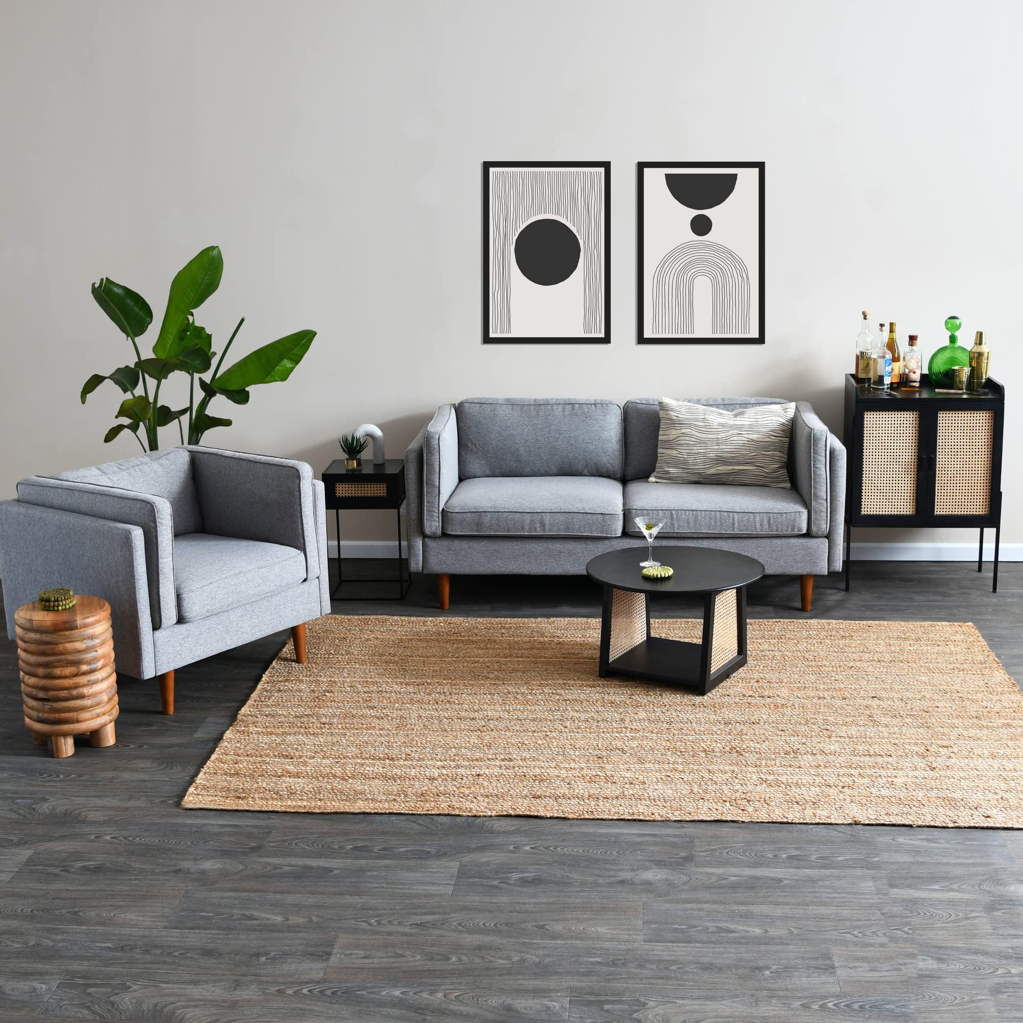 Dossier Vintage-Inspired Solid Wood Flat top for use, Natural Finish Stool/End Table
