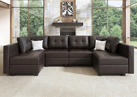 Modular Sectional Sofa with Storage Seat Convertible L Shaped Couch with Chaise Velvet