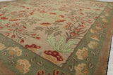 10x14 Handmade Wool Area Rug - Floral Beige & Sage