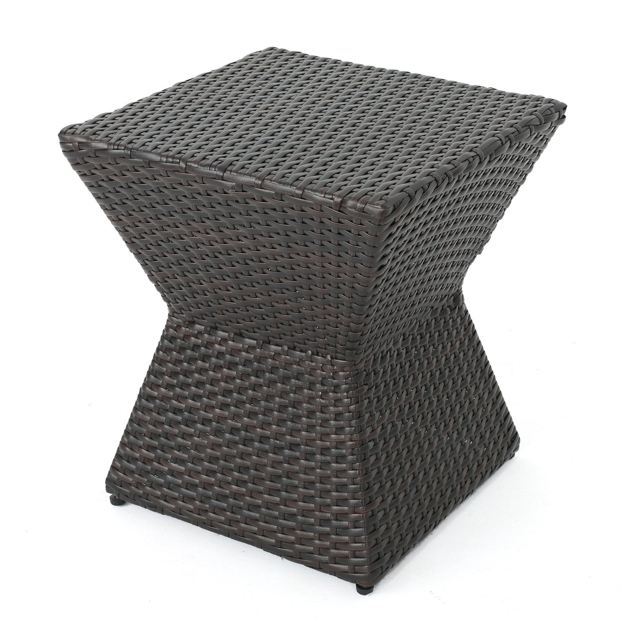 Calhoun Outdoor Wicker 16" Square Side Table, Multibrown