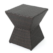 Calhoun Outdoor Wicker 16" Square Side Table, Multibrown