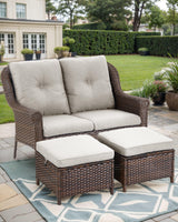 Patio Loveseat Outdoor Wicker Sofa - Heavy Duty All-Weather Rattan 2-Person Sofas