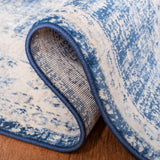 Brentwood Medallion Area Rug 9' x 12' - Ivory & Navy Distressed Design