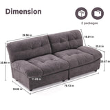 80" Chenille Cloud Deep Seat Overstuffed Couches for Living Room, Cozy Comfy Cloud Sofa with Solid Wood Frame,