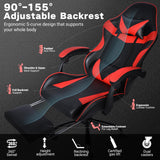 Ergonomic Gaming Chair with Footrest and Lumbar Support