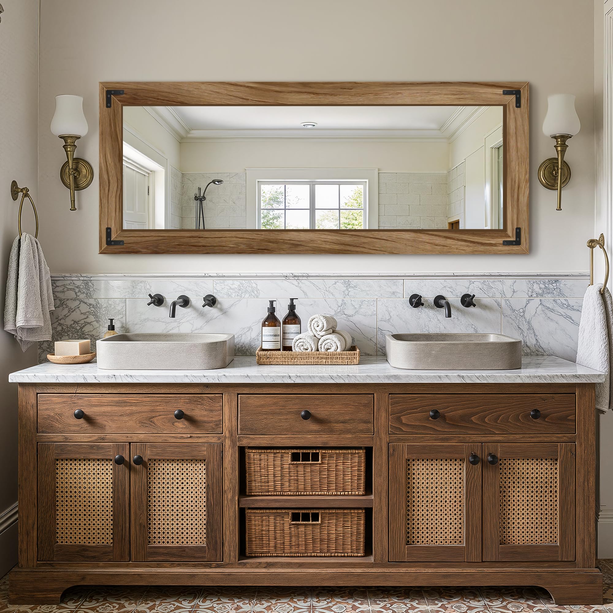 Rustic Farmhouse Full Length Mirror 55x22