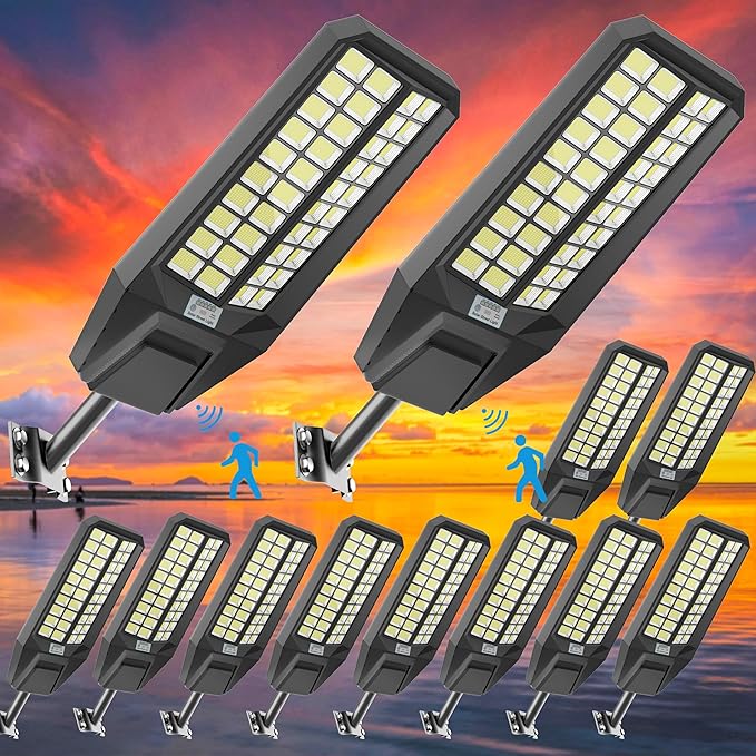 Street Light 7000K 800000LM Auto On/Off Dusk to Dawn IP67 Waterproof Motion Sensor
