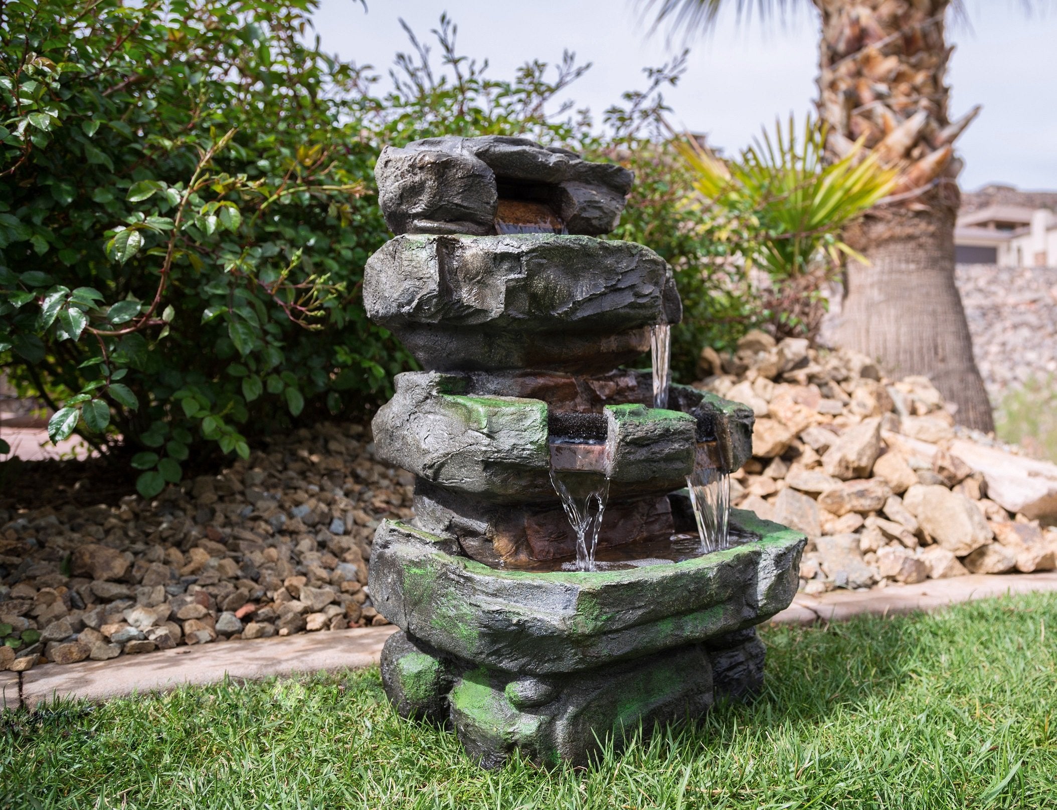 Stunning Outdoor Water Feature for Gardens & Patios. Weather Resistant w/LED Lights