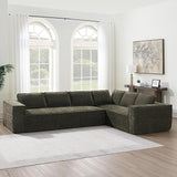 129.5" Modern L Shaped Sectional Sofa with Soft Chenille Fabric