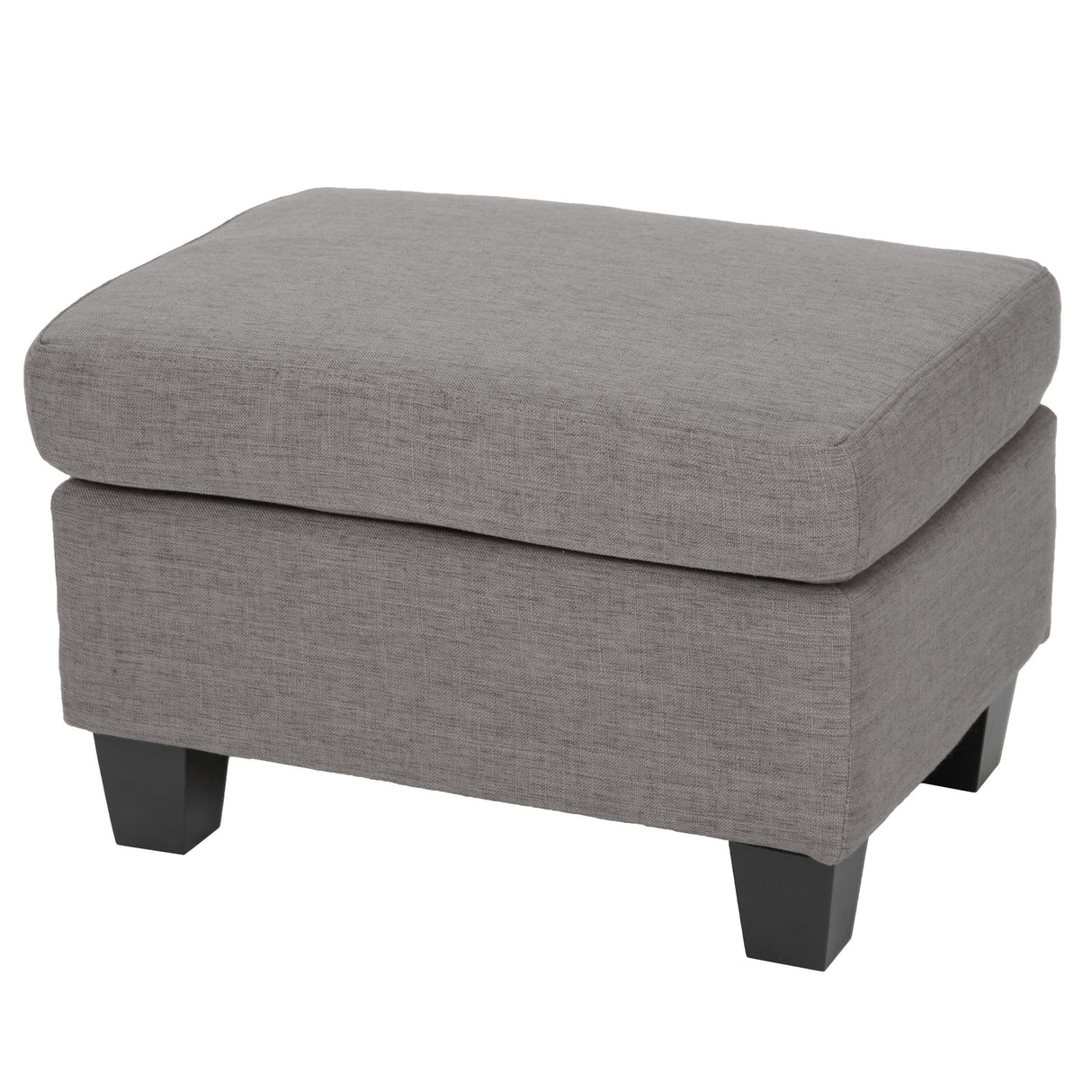 Rosella Fabric Ottoman, Ash Grey