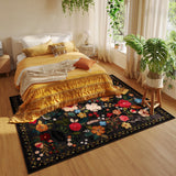Boho Area Rug – Washable Floral Living Room Carpet, Non-Slip & Vintage Style